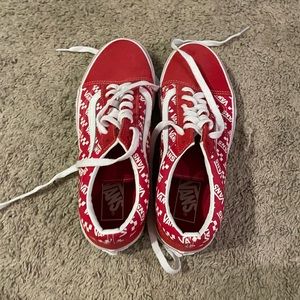 Red and white vans